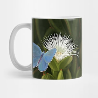 Blue butterfly and flower Mug